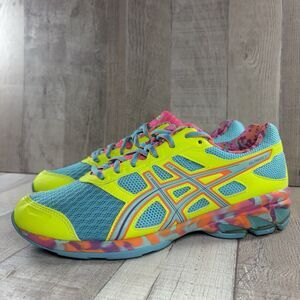 Asics Frantic 7 Women's Size 7.5 Running Shoes Sneakers Neon Green Blue T3A6Q
